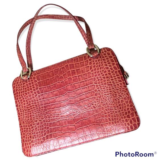 Tosca Blu Italian Red Leather Alligator Handbag! - Picture 2 of 16